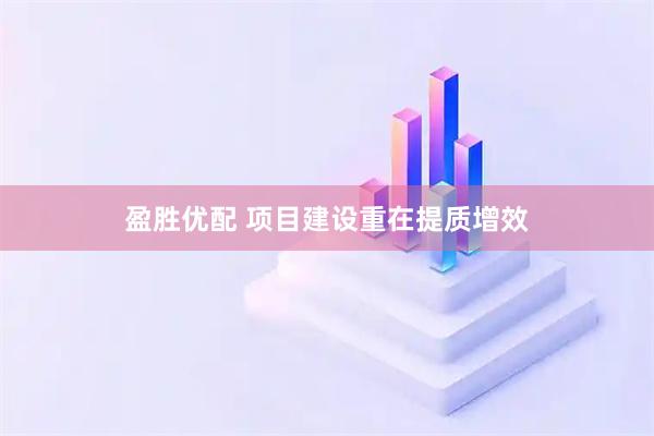 盈胜优配 项目建设重在提质增效
